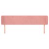 vidaXL Kopfteil mit Ohren Rosa 203x23x78/88 cm Samt