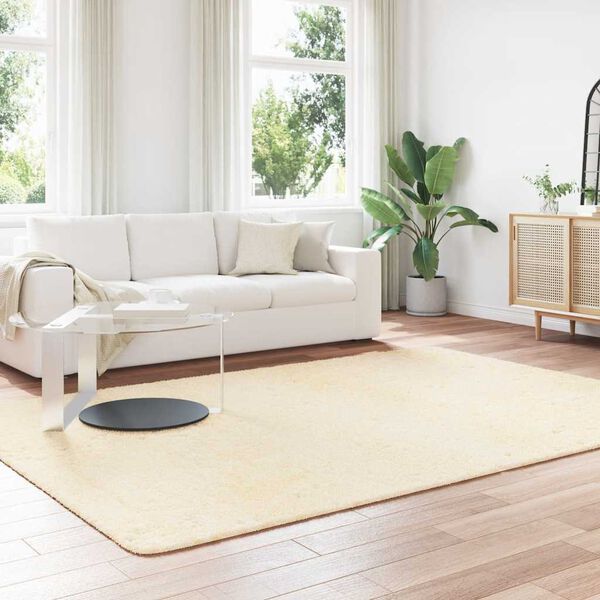 vidaXL Teppich Shaggy Hochflor NAVARRA Creme 200x290 cm Polyester