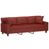 vidaXL 3-Sitzer-Sofa mit Kissen Weinrot 180 cm Kunstleder