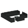 vidaXL 14-tlg. Garten-Lounge-Set mit Kissen Schwarz Poly Rattan