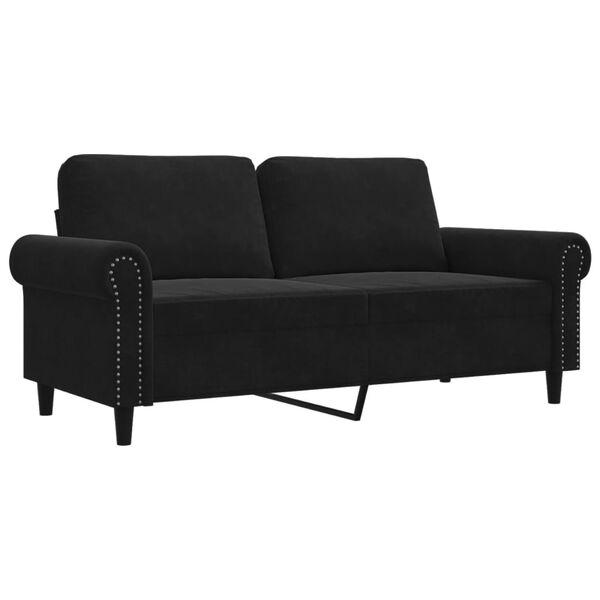 vidaXL 2-Sitzer-Sofa Schwarz 140 cm Samt