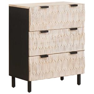 vidaXL Sideboard Wei&szlig;e gewaschene Oberfl&auml;che 60 x 33 x 75 cm
