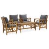vidaXL 5-tlg. Garten-Lounge-Set mit Auflagen Massivholz Akazie