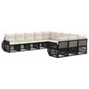 vidaXL Gartensofa-set 11 Stk. Schwarz und Cremewei&szlig; Poly-Rattan