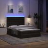 vidaXL Ottoman-Bett mit Matratzen & LEDs Schwarz 140x200 cm Samt