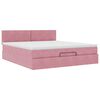 vidaXL Ottoman-Bett mit Matratze Rosa 180x200 cm Samt