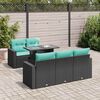 vidaXL 6-tlg. Garten-Sofagarnitur mit Kissen Schwarz Poly Rattan