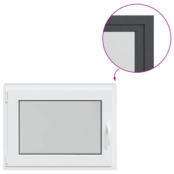 vidaXL Kellerfenster "RISOR" 80x60 cm Drehkipp DIN Links Anthrazit