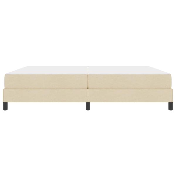 vidaXL Boxspringbett mit Matratze Creme 200 x 200 cm Stoff