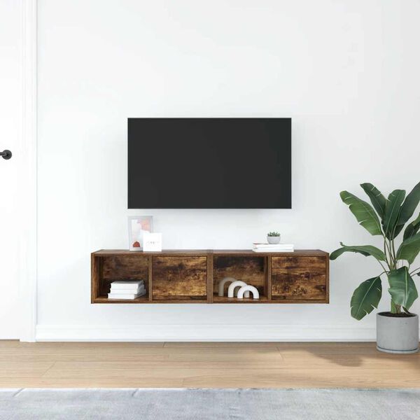 vidaXL TV-Schr&auml;nke 2 Stk. R&auml;uchereiche 60x31x25,5 cm Holzwerkstoff