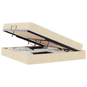 vidaXL Aufbewahrungsbett mit Matratze Creme 180 x 200 cm Polyester