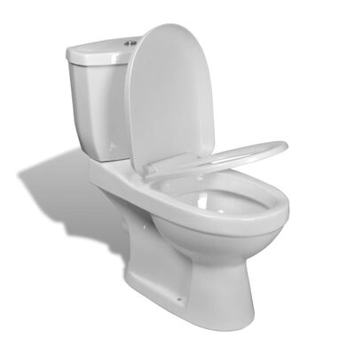 Toilette mit Spülkasten Weiß