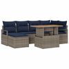 vidaXL Gartensofa-set 7 stk. Grau Poly-Rattan