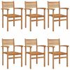 vidaXL Stuhl 6 pcs Braun 56 x 55 x 90,5 cm Massivholz Teak