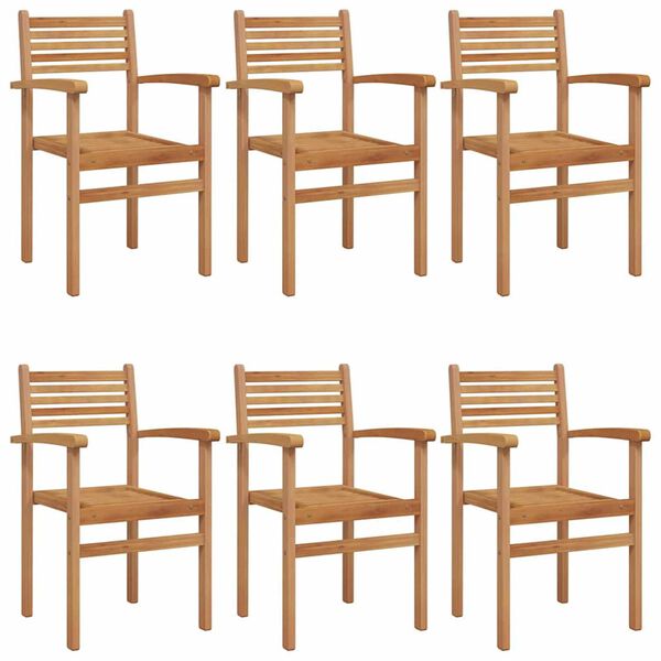 vidaXL Stuhl 6 pcs Braun 56 x 55 x 90,5 cm Massivholz Teak