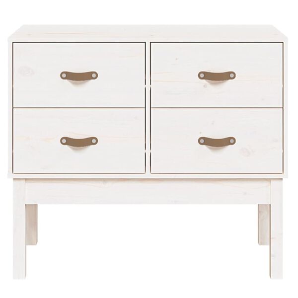 vidaXL Konsolenschrank Weiß 90x40x78 cm Massivholz Kiefer