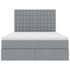 vidaXL Bett mit Stauraum und LED Hellgrau 140 x 190 cm Polyester