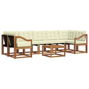 vidaXL Outdoor-Sofagarnitur mit Kissen 8 pcs Natur und Creme