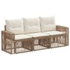vidaXL Gartensofa-set 3 Stk. Beige und Cremewei&szlig; Poly-Rattan