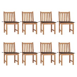 vidaXL Gartenst&uuml;hle 8 Stk. mit Kissen Massivholz Teak