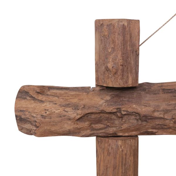 vidaXL Holzspiegel Natur 70x70 cm Recyceltes Teakholz