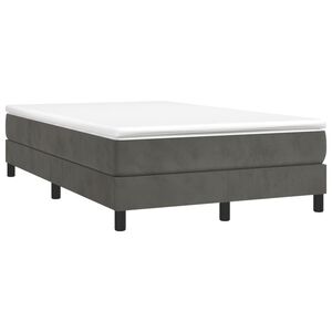 vidaXL Boxspringbett mit Matratze Dunkelgrau 120x190 cm Samt