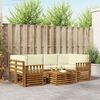 vidaXL Outdoor-Sofagarnitur 7 pcs Natur und Creme Massivholz Akazie