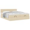 vidaXL Ottoman-Bett mit Matratzen Creme 160x200 cm Stoff