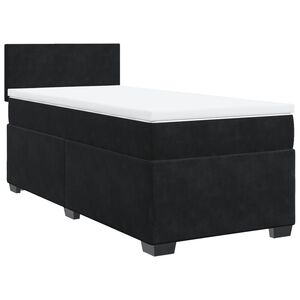 vidaXL Boxspringbett mit Matratze Schwarz 100x200 cm Samt