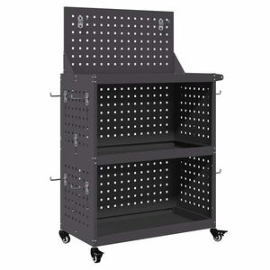 vidaXL Werkzeugwagen Schwarz 65 x 35 x 111 cm Kaltgewalzter Stahl