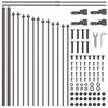 vidaXL Gartenzaun 7 pcs Grau 170 x 140 cm Pulverbeschichteter Stahl