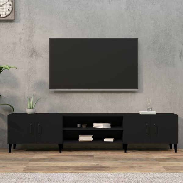 vidaXL TV-Schrank Schwarz 180x31,5x40 cm Holzwerkstoff