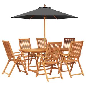 vidaXL Essgruppe f&uuml;r drau&szlig;en mit Sonnenschirm 8 stk. 6-Sitzer
