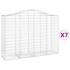 vidaXL Gabionen mit Hochbogen 7 Stk. 200x50x140/160cm Verzinktes Eisen