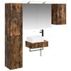 vidaXL Badezimmerm&ouml;bel-Set 5 stk. R&auml;uchereiche 33 x 34,5 x 160 cm