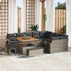 vidaXL Gartensofa-set 12 pcs Grau Poly-Rattan