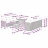 vidaXL Garten-Sofa-Set mit Kissen mit Speicher Grau Poly Rattan