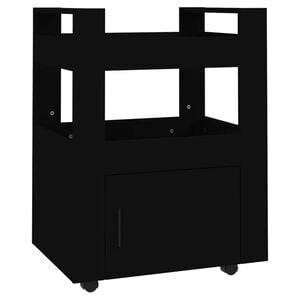 vidaXL K&uuml;chenwagen Schwarz 60x45x80 cm Holzwerkstoff