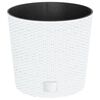 vidaXL Pflanzk&uuml;bel mit herausnehmbaren Einsatz Wei&szlig; 15/15,3L PP-Rattan