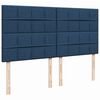 vidaXL Boxspringbett mit Matratze Blau 200x200 cm Stoff