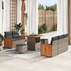 vidaXL Gartensofa-set mit Kissen 10 pcs Grau Poly-Rattan
