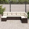 vidaXL Gartensofa-set mit Kissen 8 pcs Braun Poly-Rattan
