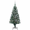 vidaXL K&uuml;nstlicher Weihnachtsbaum mit LEDs Kugeln Zapfen 180 cm