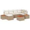 vidaXL Gartensofa-set 7 Stk. Beige Poly-Rattan