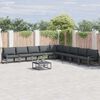 vidaXL Gartensofa-set mit Kissen 10 pcs Schwarz Stahl