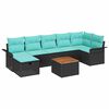 vidaXL Gartensofa-set 8 stk. Schwarz Poly Rattan