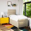 vidaXL Boxspringbett mit Matratze Creme 100x200 cm Stoff