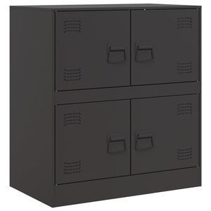 vidaXL Sideboard Schwarz 67x39x73 cm Stahl