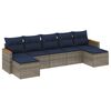 vidaXL 7-teiliges Gartensofa-Set mit Kissen, grau, Polyrattan