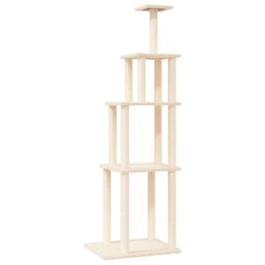 vidaXL Kratzbaum mit Sisal-Kratzs&auml;ulen Creme 183 cm
